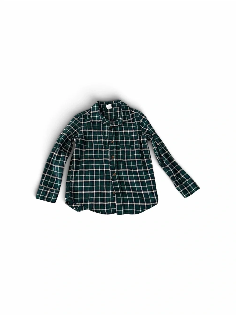 Gap Kids Green Plaid Button-Up Shirt